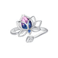925 Sterling Silver Pavé Setting CZ & Synthetic Tourmaline Ring for Women