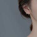 925 Sterling Silver Plated Platinum Earrings Love Size 0.4cm x 0.6cm for Women