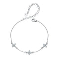 925 Sterling Silver & Plated White Gold Moissanite Bracelet 15+6cm for Women