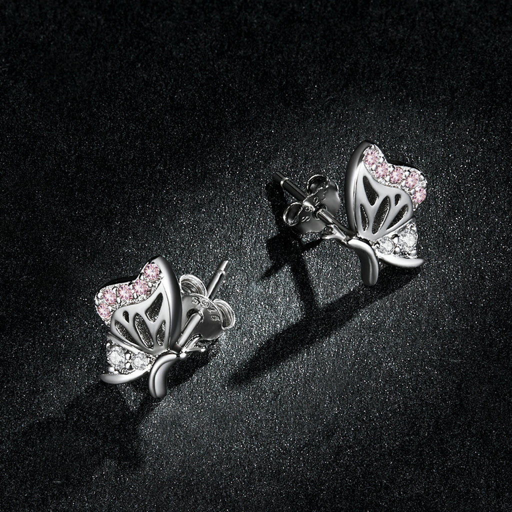 925 Sterling Silver Earrings with CZ in Pavé Setting