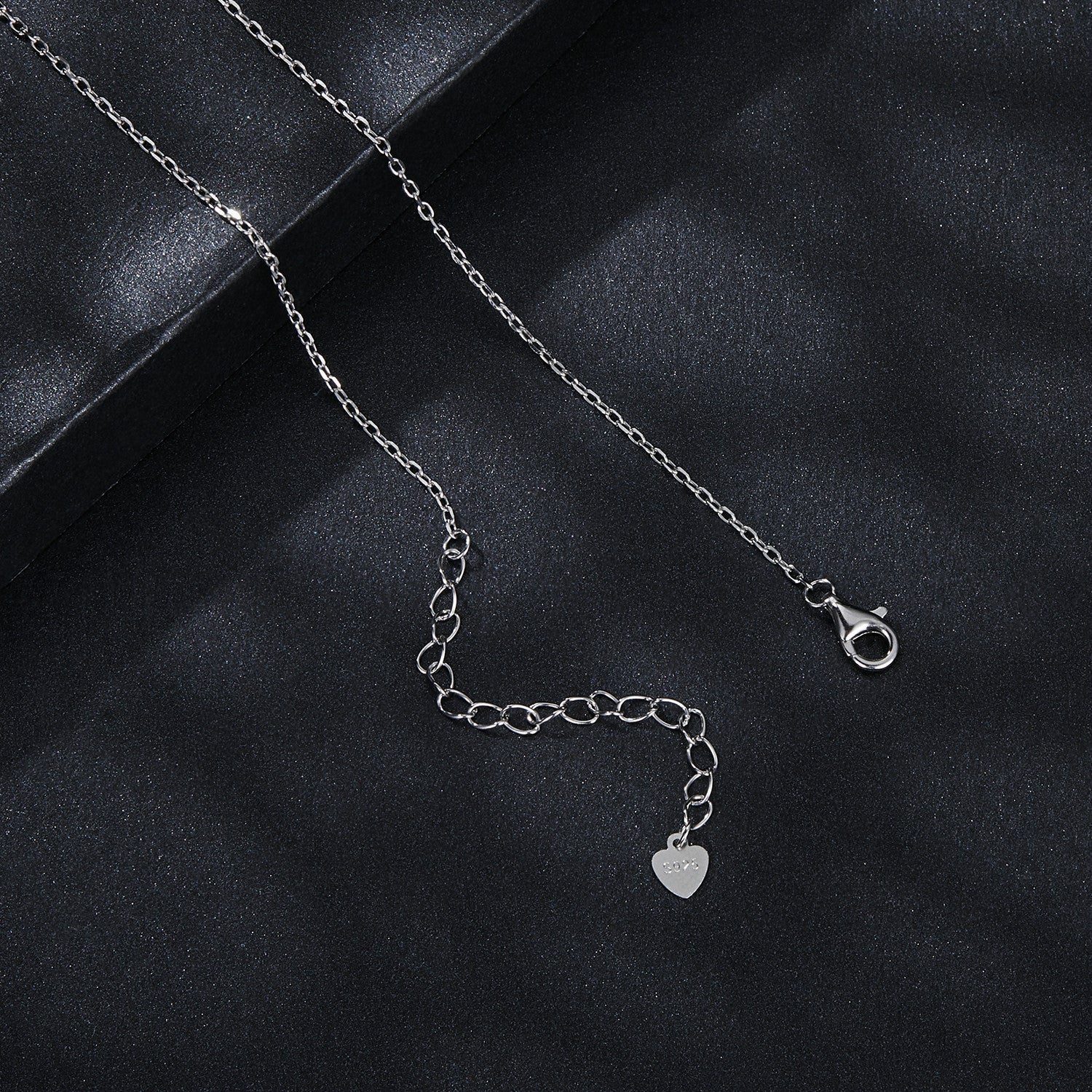 925 Sterling Silver Moissanite Necklace with Pavé Setting, 1 Carat, 400mm Length for Women