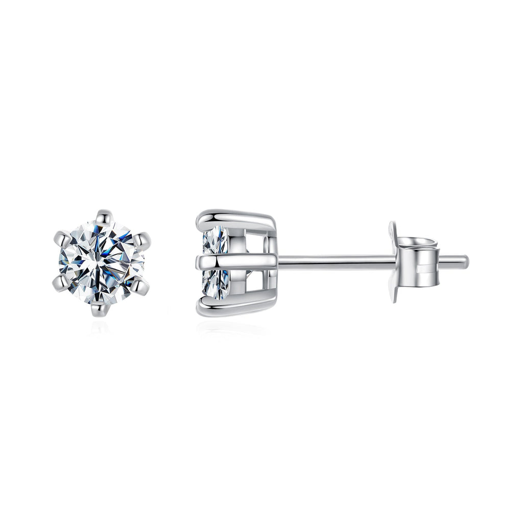 925 Sterling Silver 0.65 Carat Moissanite Earrings for Women