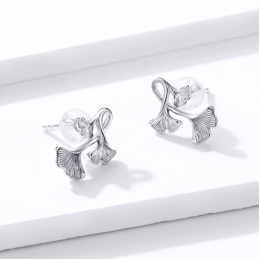 925 Sterling Silver Plated Platinum Wiredrawing Earrings
