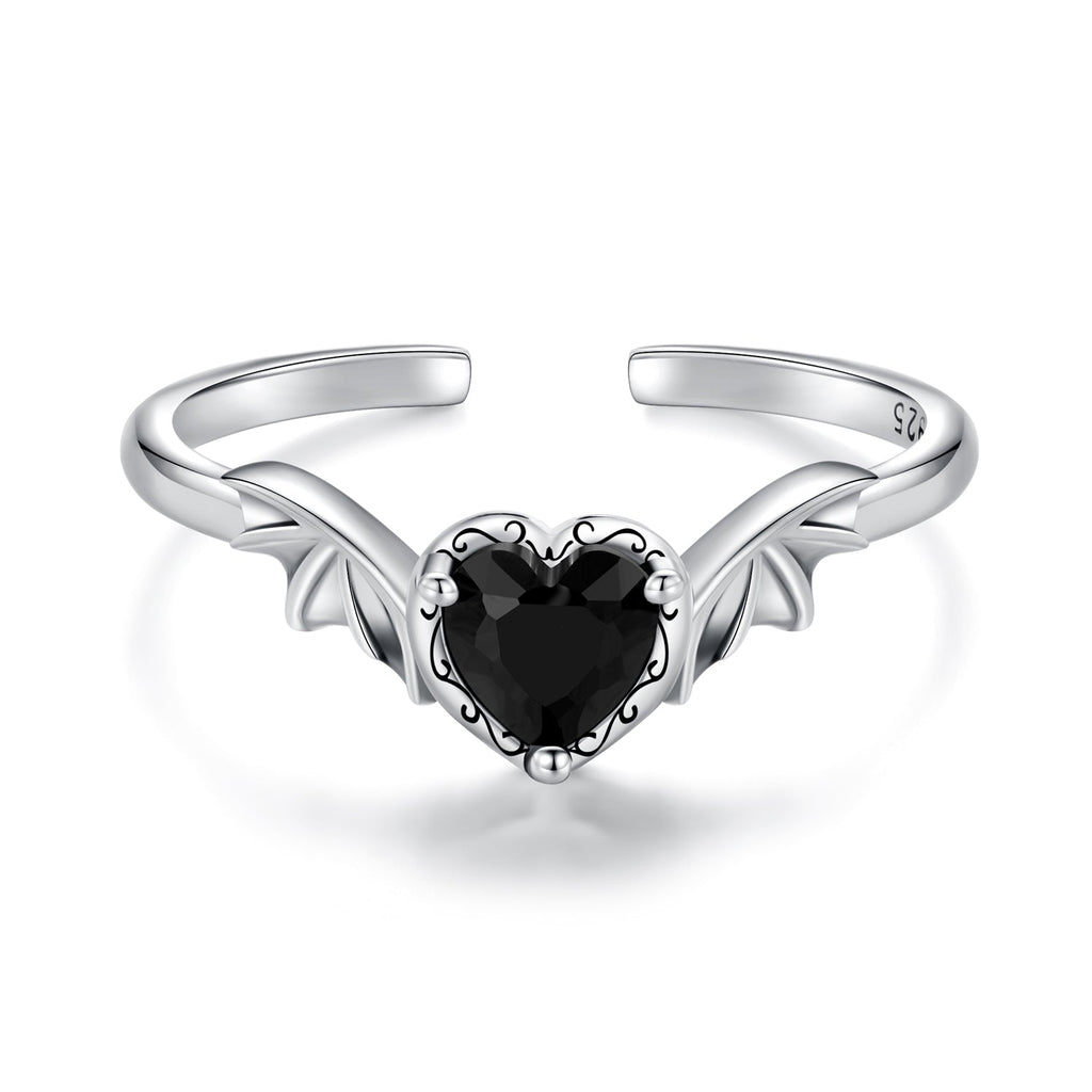 925 Sterling Silver Oxidized Pendant CZ Ring