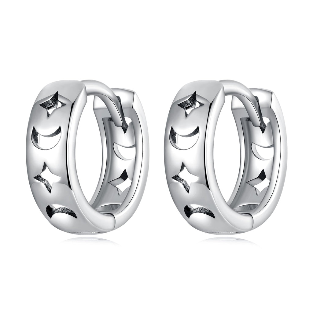 925 Sterling Silver Oxidized Earrings for Women 1.2*0.4cm