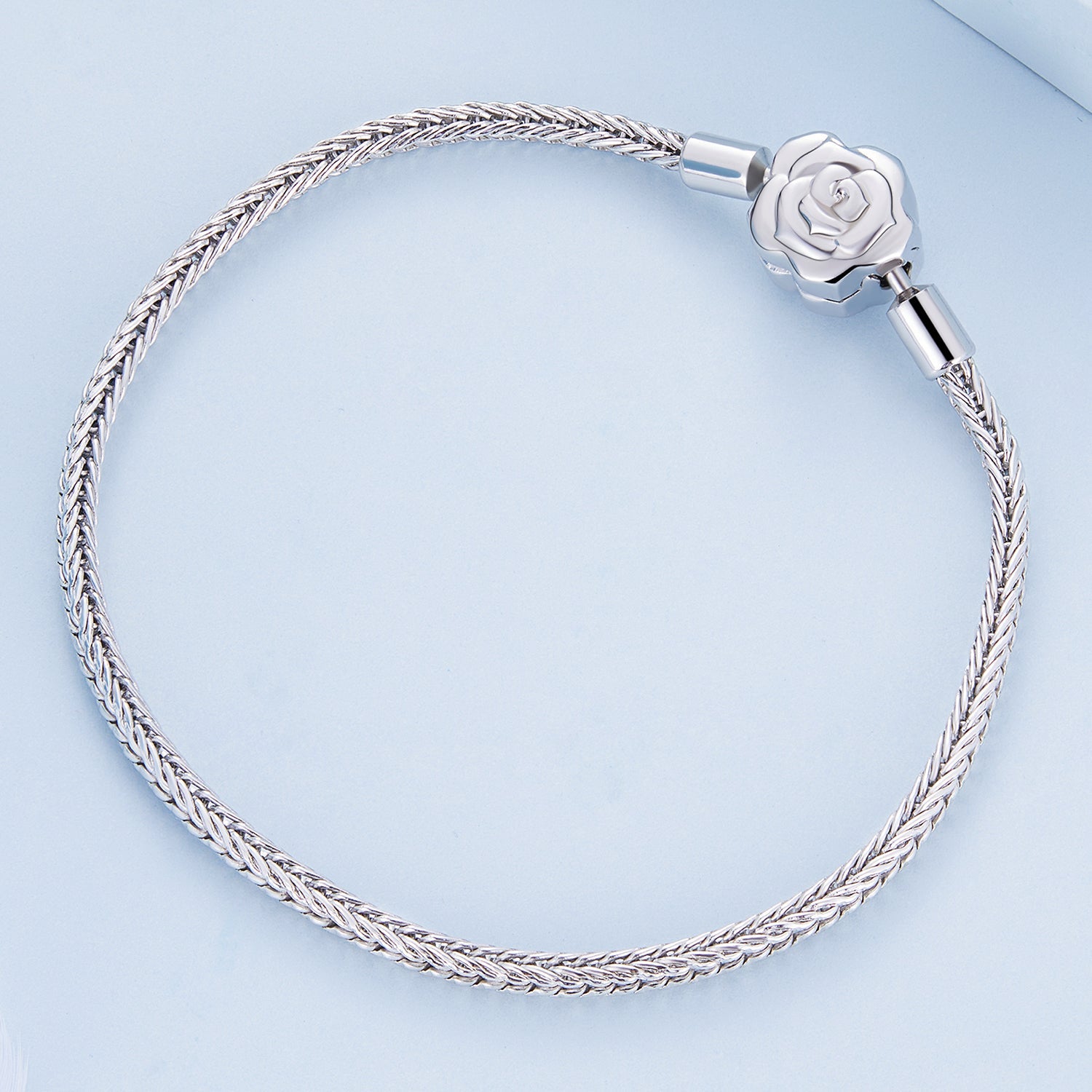 925 Sterling Silver Bracelet with Pavé Setting CZ, 17cm for Women
