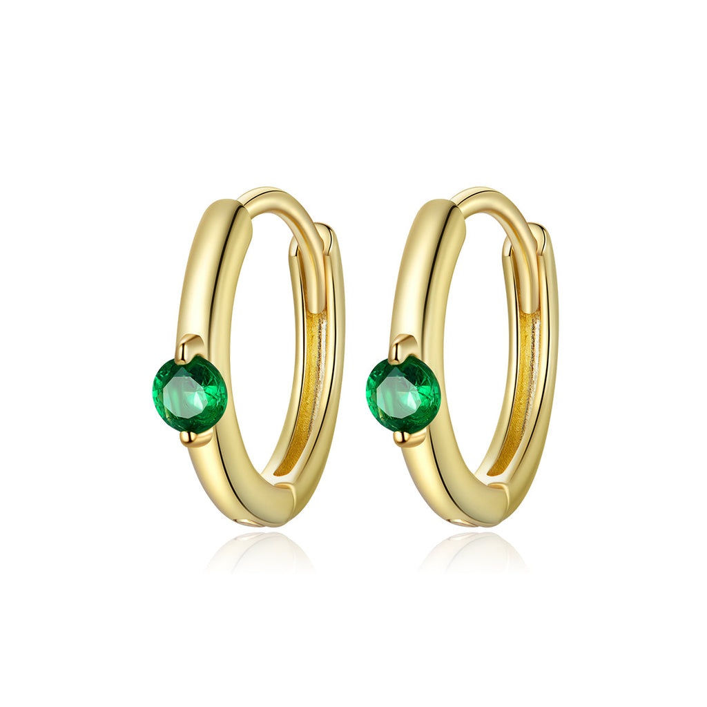 925 Sterling Silver Pavé Setting CZ Gold Plated Earrings for Women