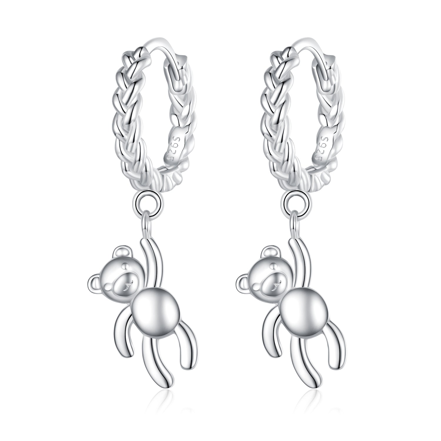 925 Sterling Silver Plated Platinum Earrings