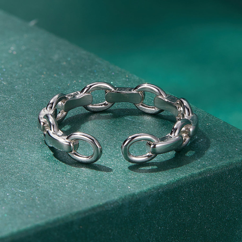 925 Sterling Silver Platinum Plated 0.4cm Wide Ring