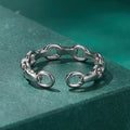 925 Sterling Silver Platinum Plated 0.4cm Wide Ring