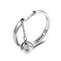 S925 Sterling Silver Ring Width 0.2CM Bead 0.6CM for Women