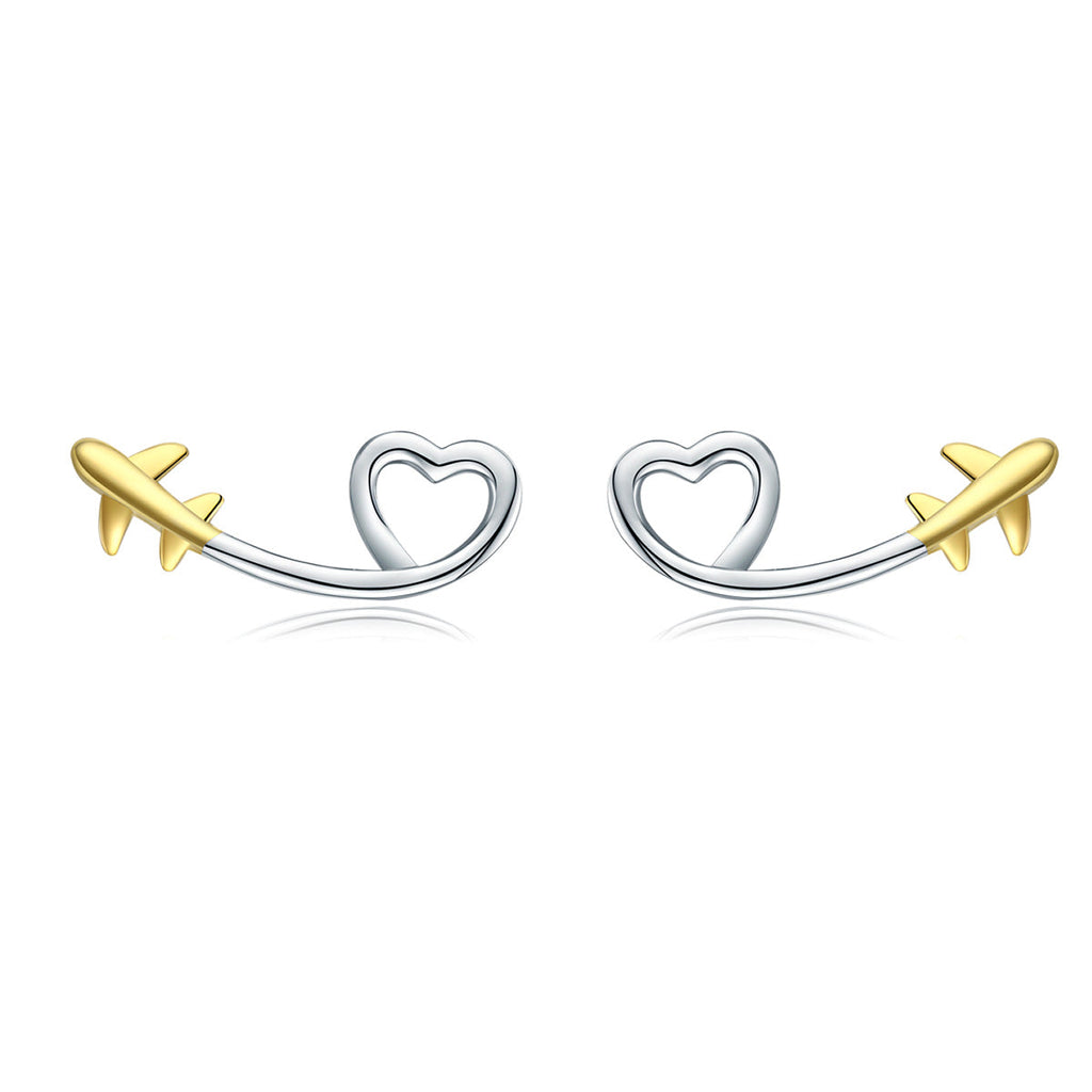 925 Sterling Silver Earrings, 0.6cm, Plated Gold, Plated Platinum for Women