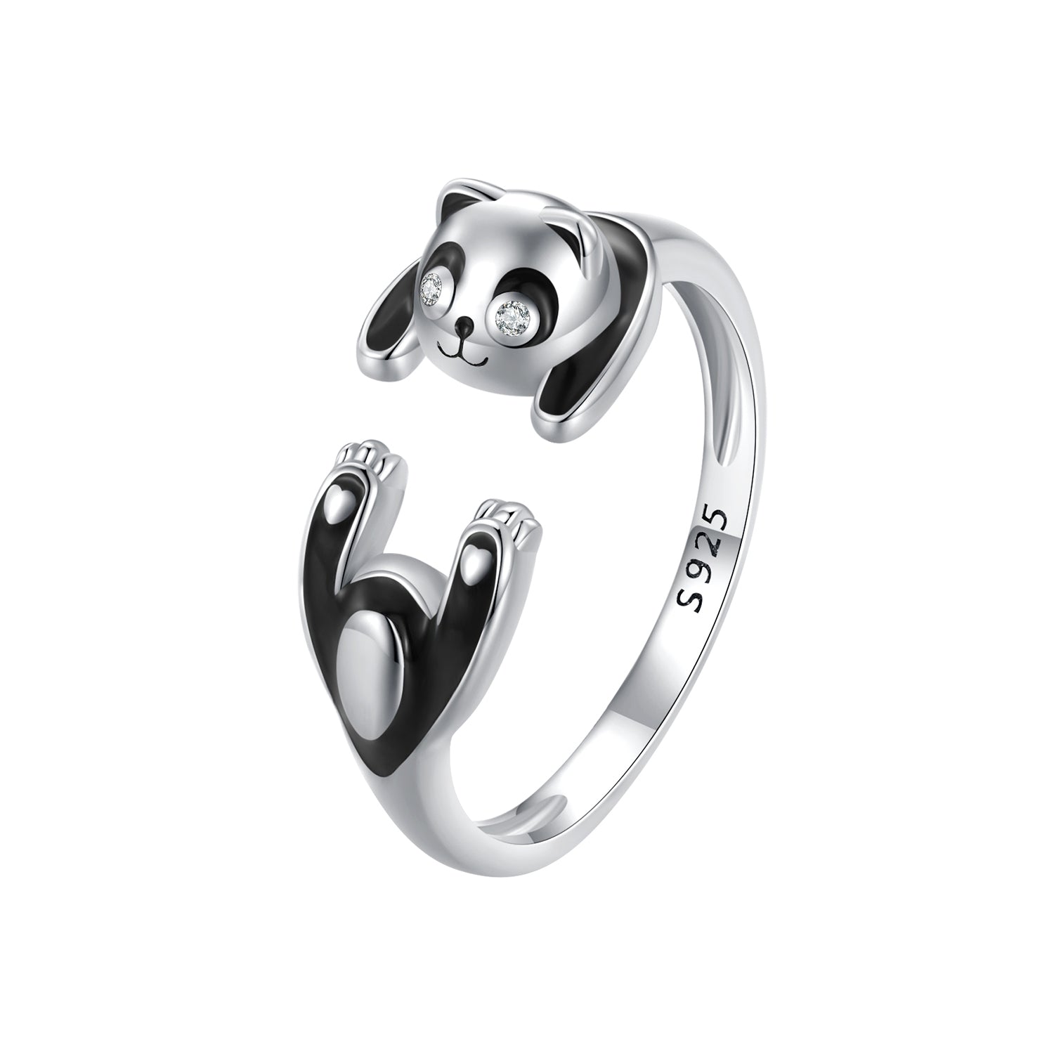 925 Sterling Silver Enamel Process Pavé Setting CZ Ring for Women