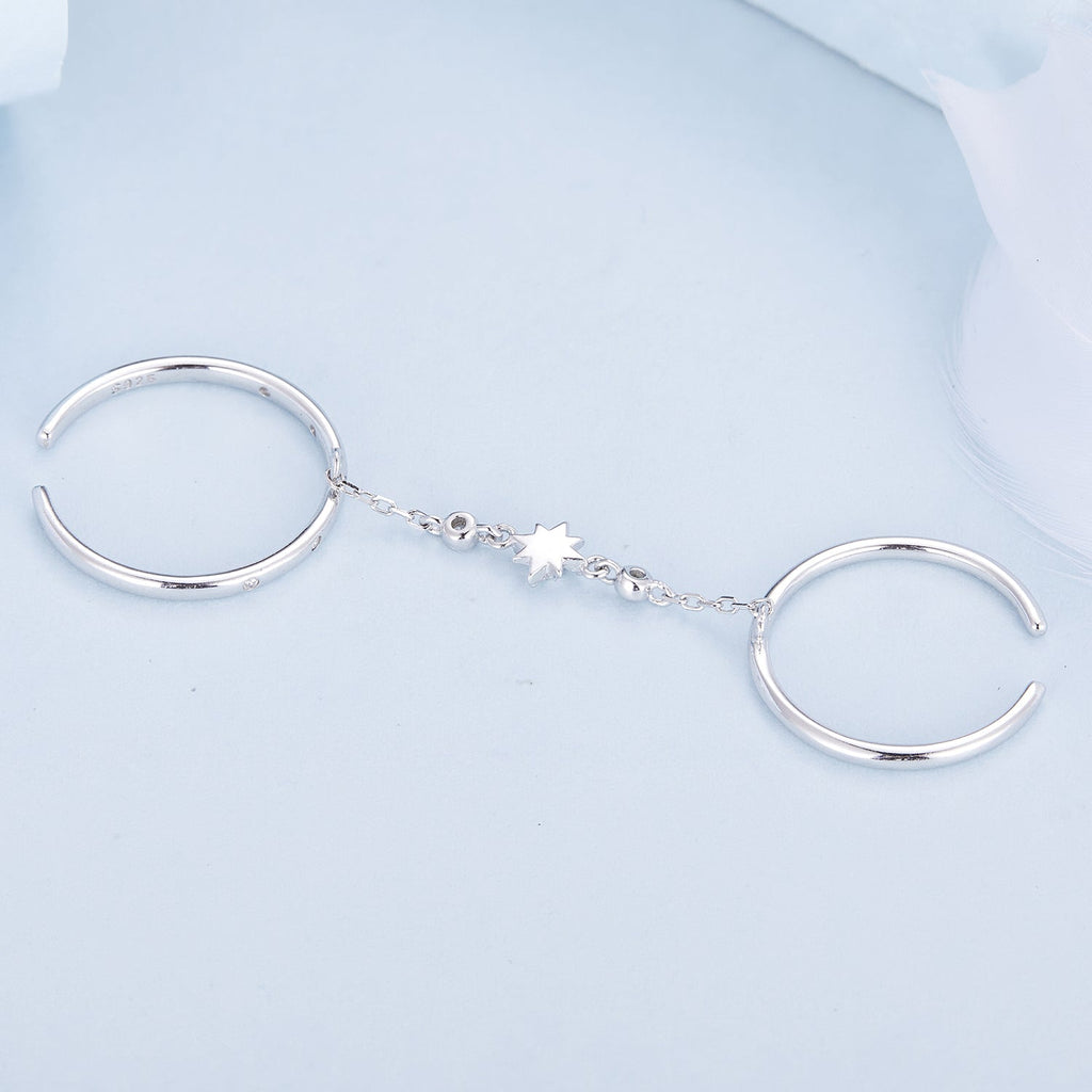 925 Sterling Silver Plated CZ Ring 30mm Chain Length, 1.7mm Width for Women