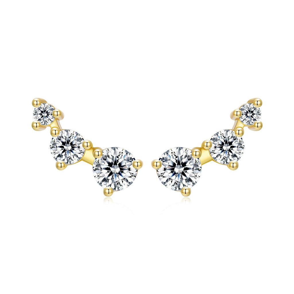 925 Sterling Silver Earrings with Pavé Setting CZ | Size 0.6*1.45cm for Women