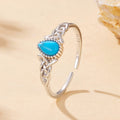 925 Sterling Silver Synthetic Turquoise Ring for Women