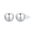 925 Sterling Silver Plated White Gold Earrings - 10mm for Women