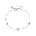 925 Sterling Silver 5mm Moissanite & 3mm Moissanite Bracelet for Women