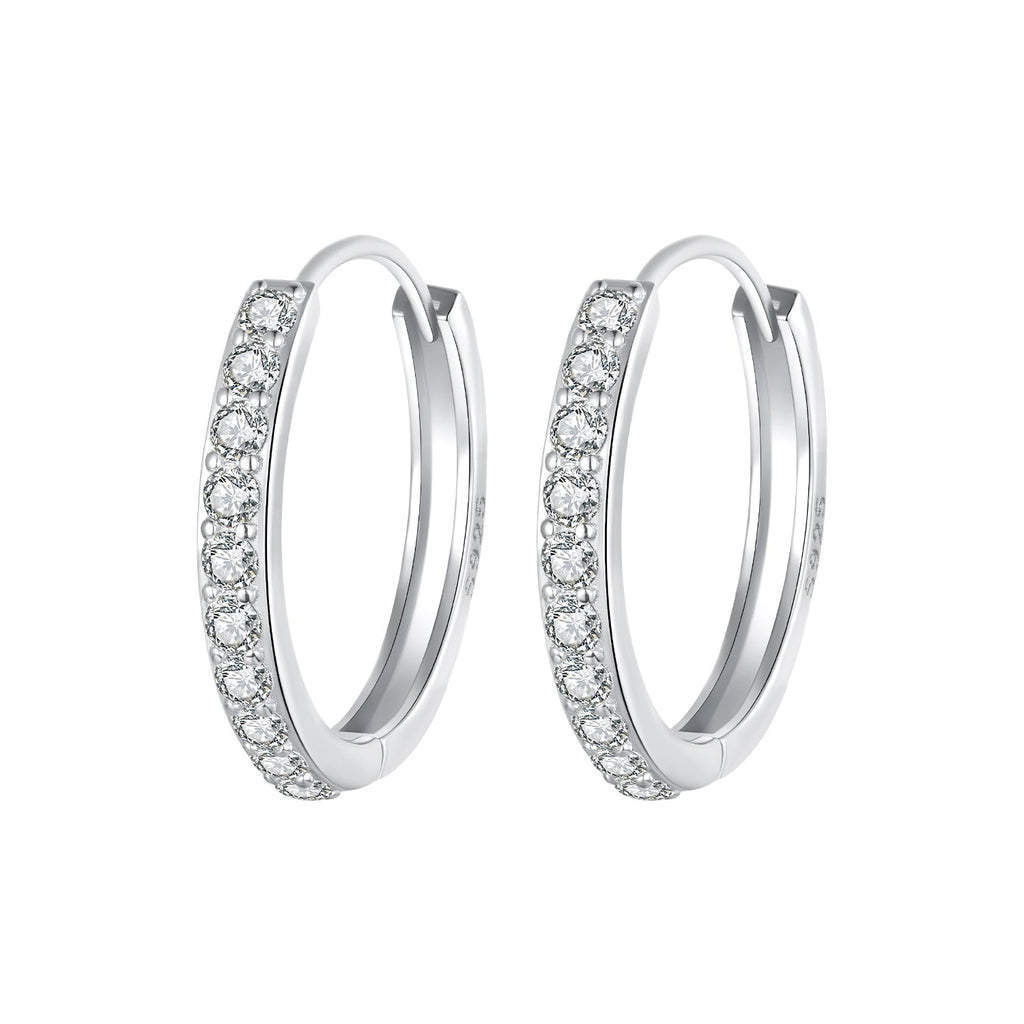 925 Sterling Silver Pavé Setting Gold Plated Earrings for Women