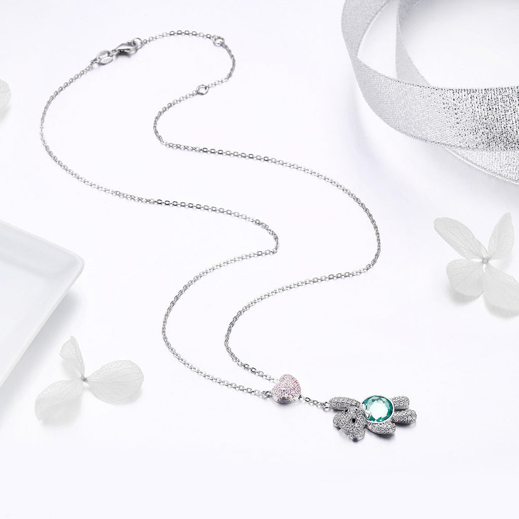 925 Sterling Silver Necklace 38-45cm with 3.1*1.3cm Pendant for Women