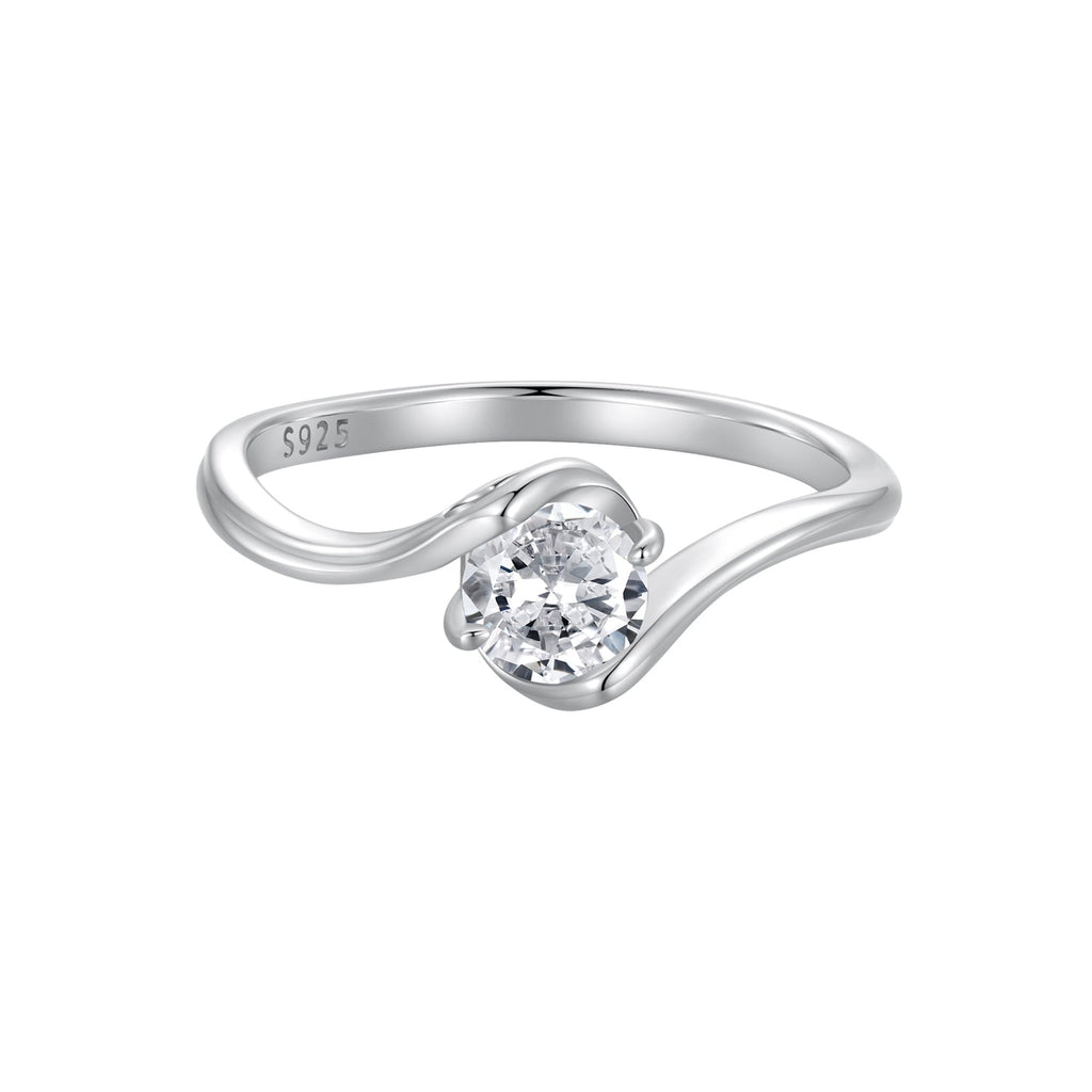 925 Sterling Silver 5mm Moissanite Ring for Women