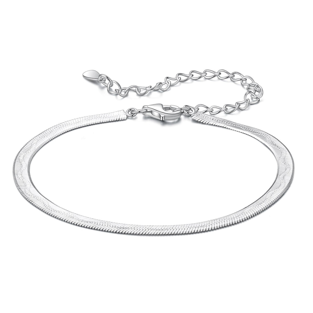 925 Sterling Silver Plated White Gold Bracelet for Unisex