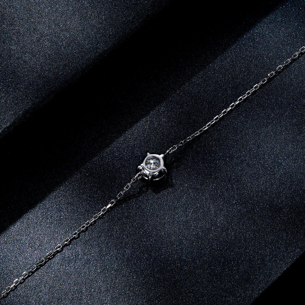 S925 Sterling Silver Moissanite Bracelet 15+3cm for Women