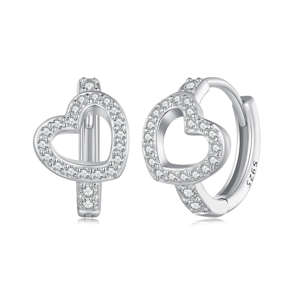 925 Sterling Silver Blue Pavé Setting CZ Earrings 12x8mm for Women