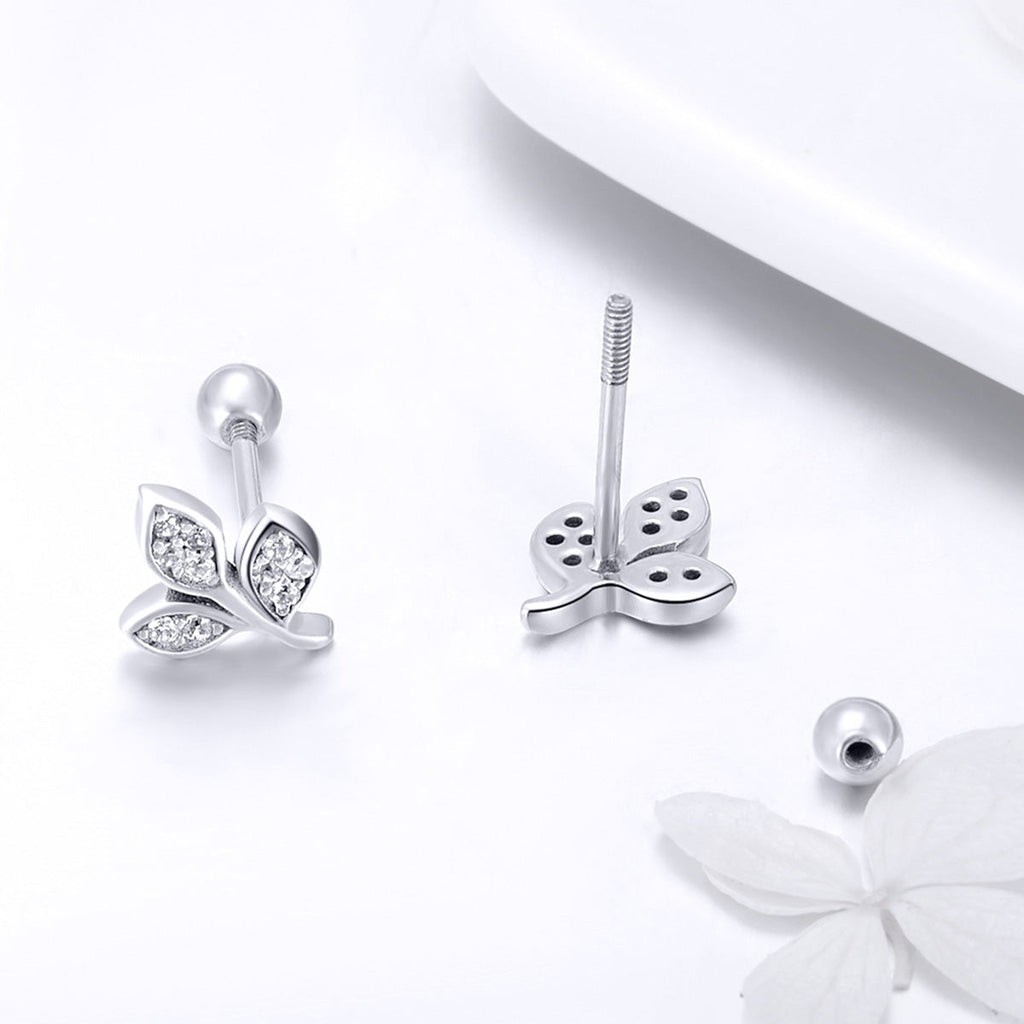 925 Sterling Silver Oxidized Pavé Setting CZ Earrings