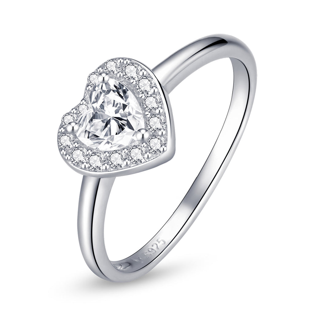 925 Sterling Silver Love CZ Ring Size 6.0 for Women