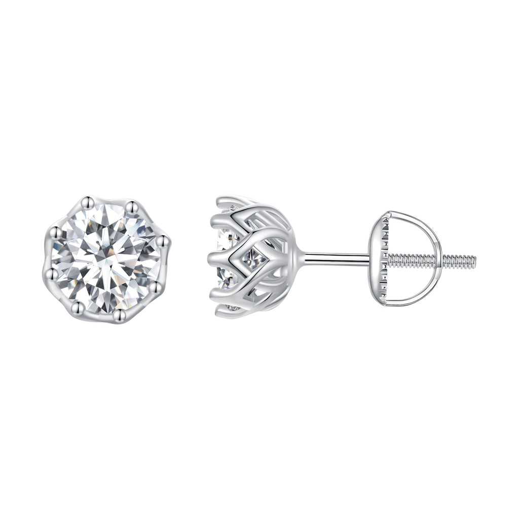 925 Sterling Silver Moissanite 0.5 Carat Earrings for Women