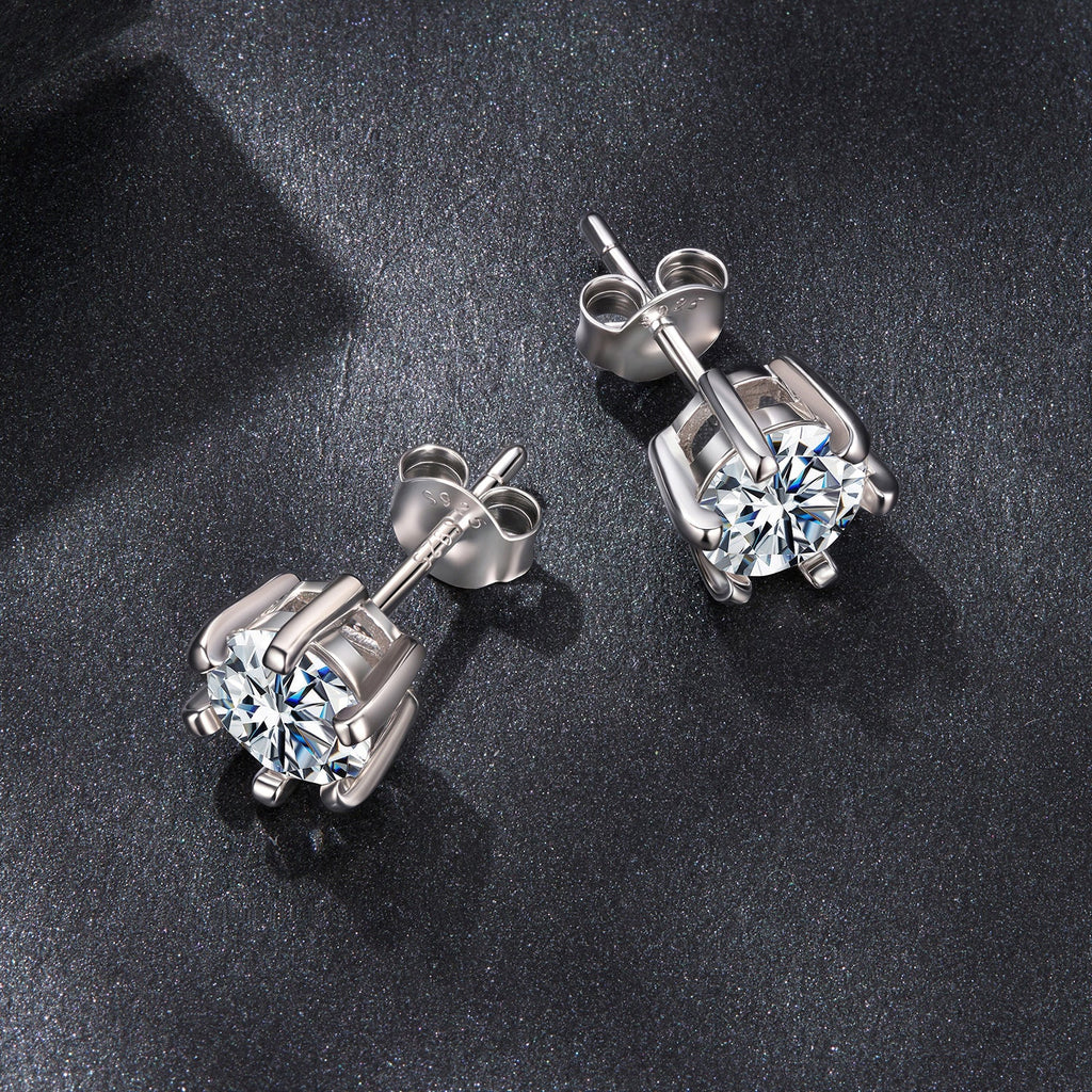925 Sterling Silver 0.65 Carat Moissanite Earrings for Women
