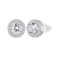 925 Sterling Silver 6.5mm Pavé Setting CZ Earrings