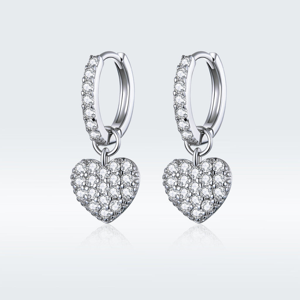 925 Sterling Silver CZ Pavé Setting Earrings for Women