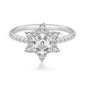 925 Sterling Silver White Gold Plated Ring with Pavé Set CZ, Size 6.0