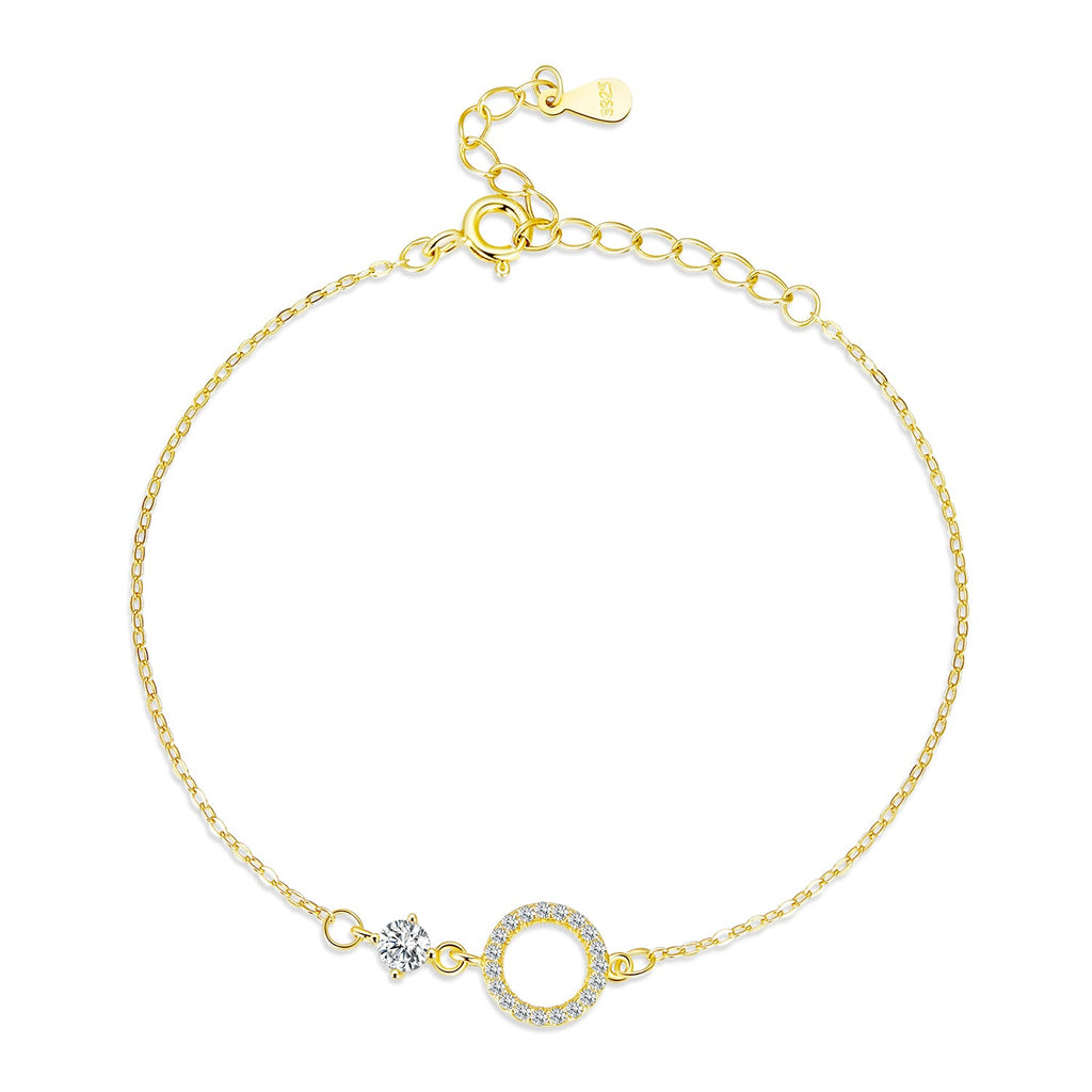 925 Sterling Silver Adjustable Bracelet with Pavé Set CZ for Women