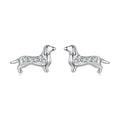 925 Sterling Silver Earrings with Pavé Setting and White Gold Plating for Women