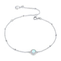 925 Sterling Silver Opal Bracelet for Women - Adjustable Size, Translucent Color