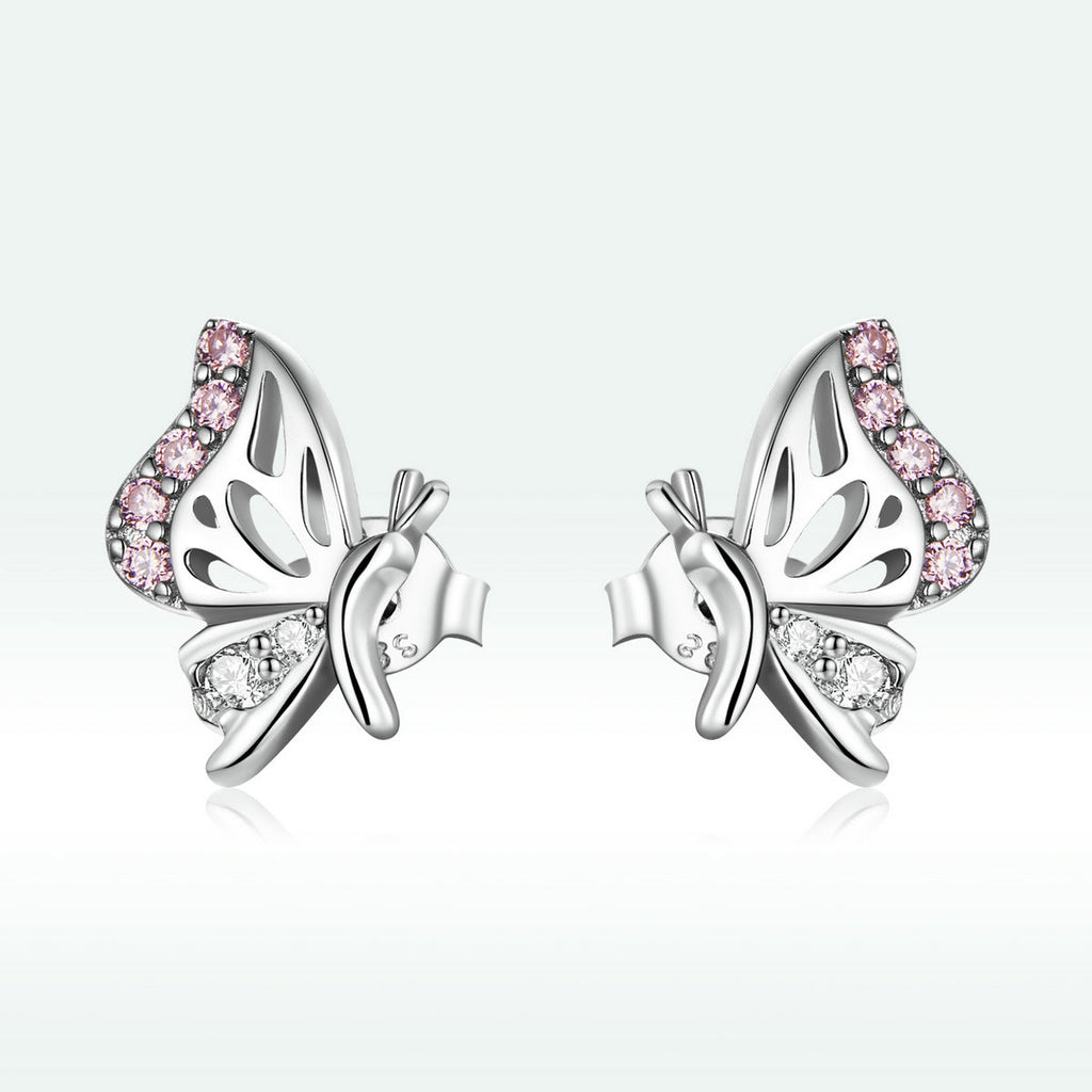 925 Sterling Silver Earrings with CZ in Pavé Setting
