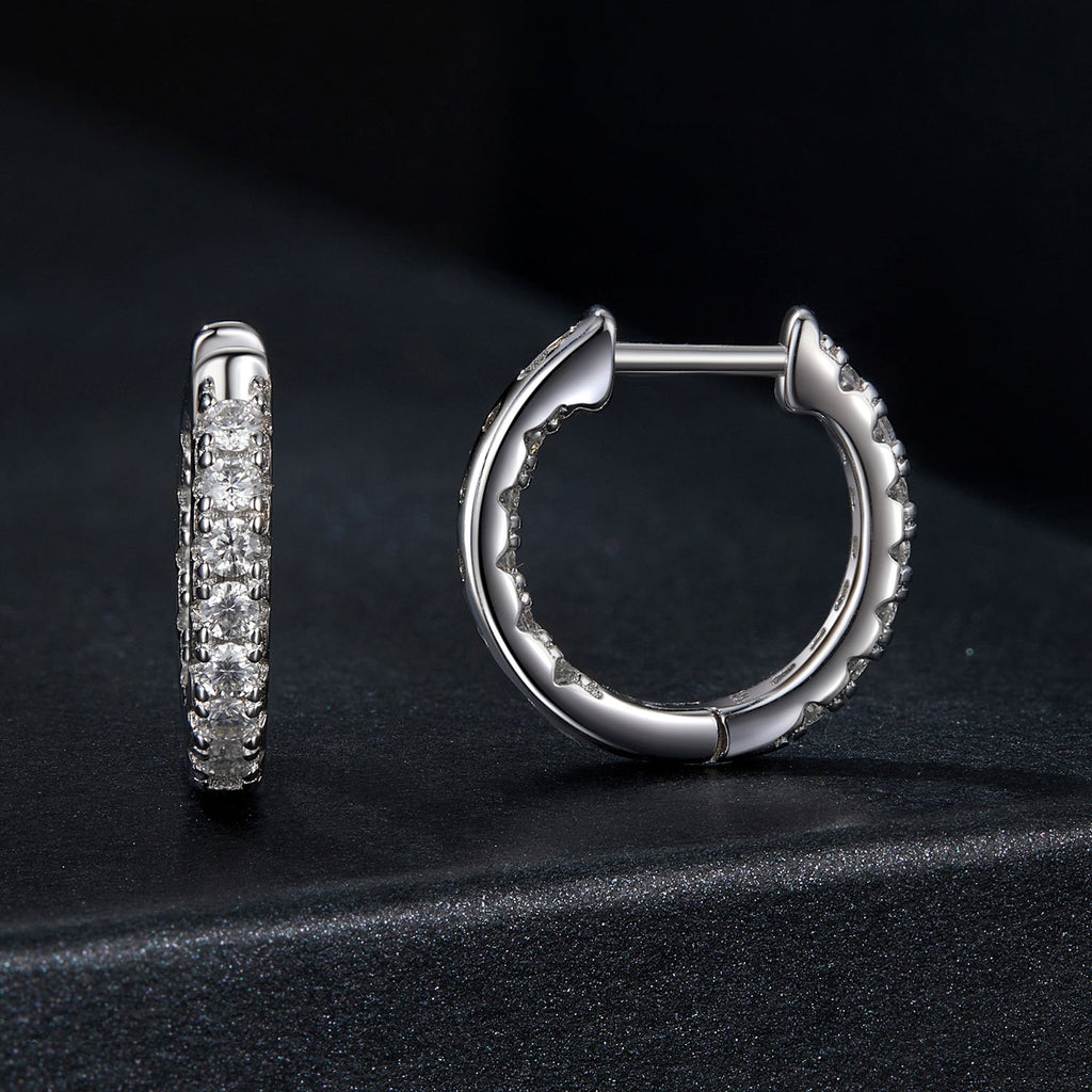 925 Sterling Silver 0.023 Carat Moissanite Earrings for Women