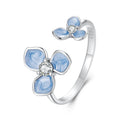 925 Sterling Silver Ring with Enamel Process and Pavé CZ - Stylish & Elegant Design for Women