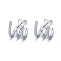 S925 Sterling Silver Platinum Plated Pavé Setting CZ Earrings