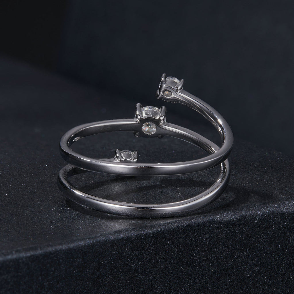 925 Sterling Silver 3mm Moissanite Ring for Women
