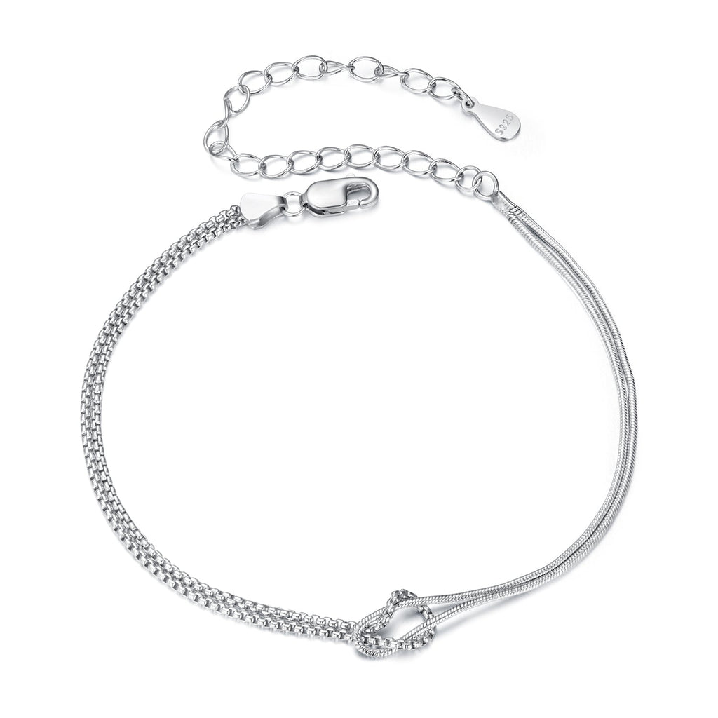 925 Sterling Silver & Plated White Gold Bracelet for Women