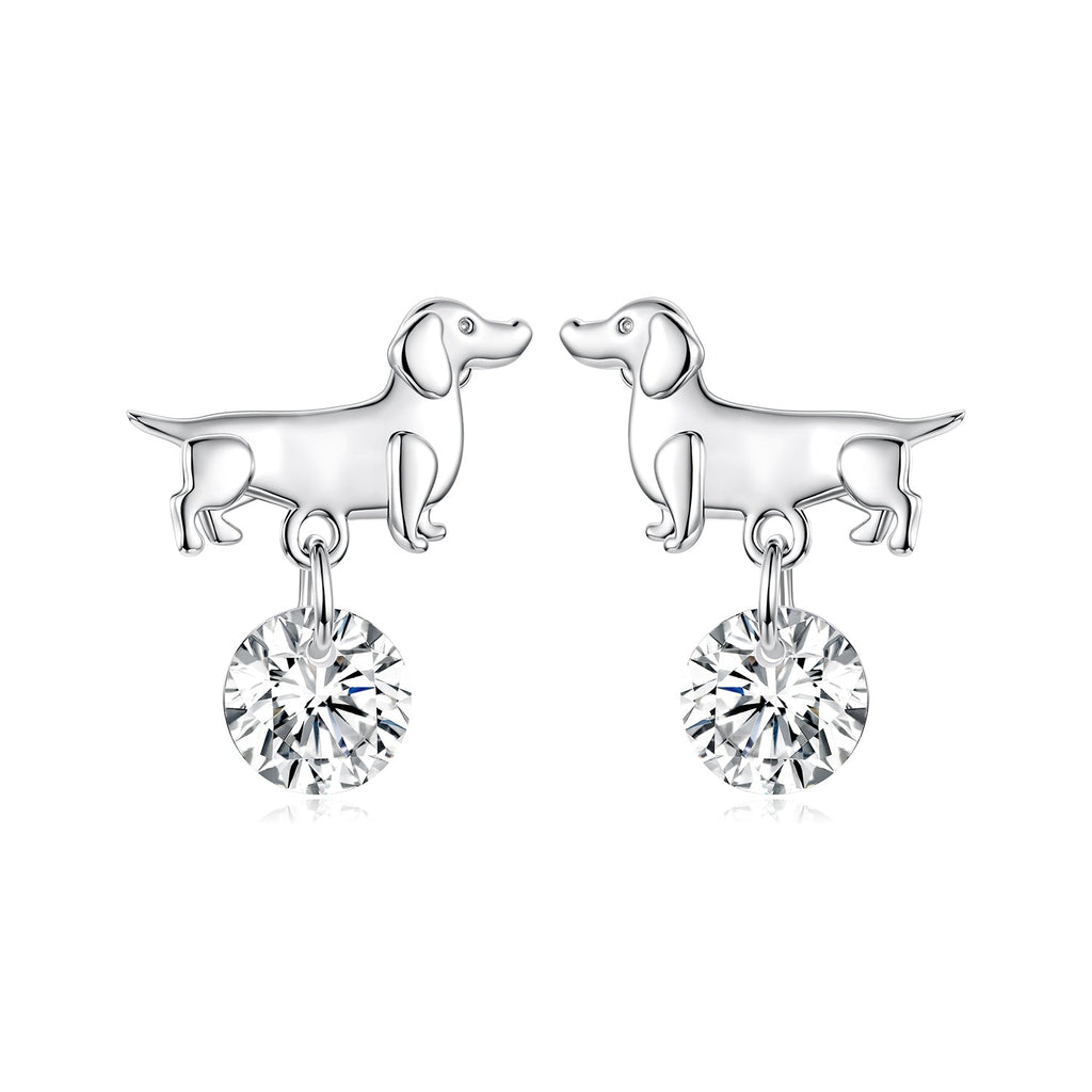 925 Sterling Silver White Gold Plated Pavé Setting CZ Earrings for Women