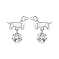 925 Sterling Silver White Gold Plated Pavé Setting CZ Earrings for Women