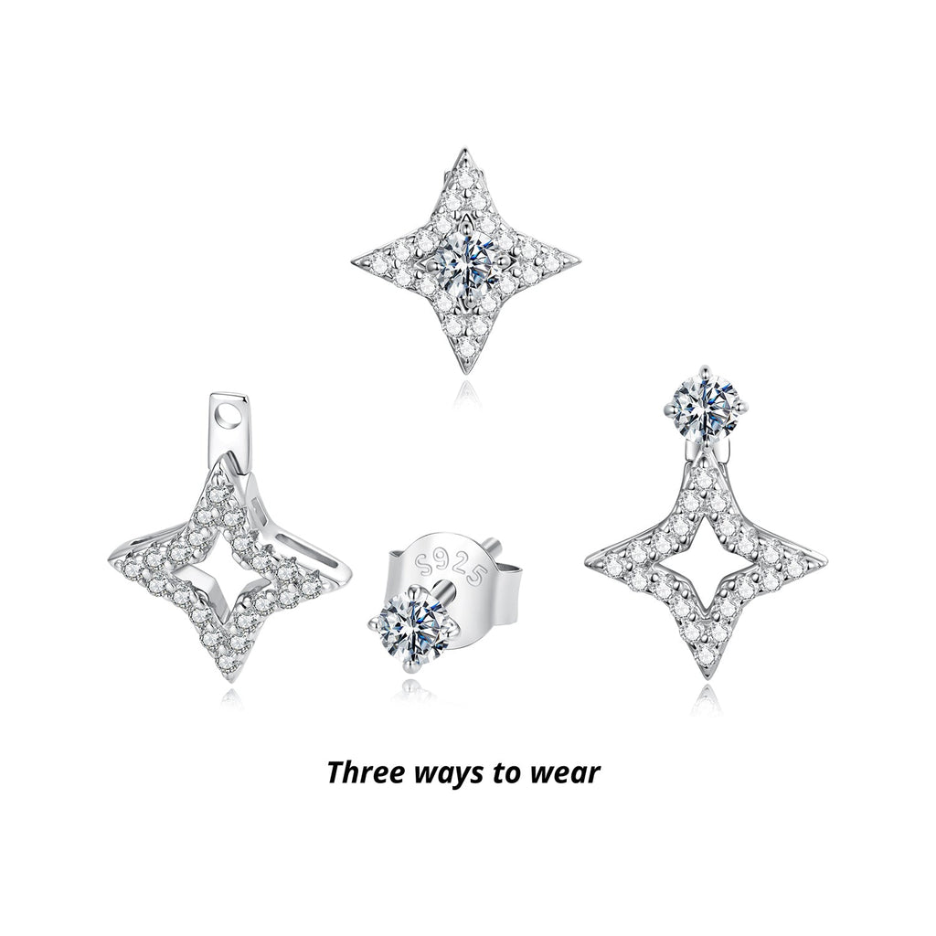 925 Sterling Silver Moissanite 0.1ct Earrings for Women