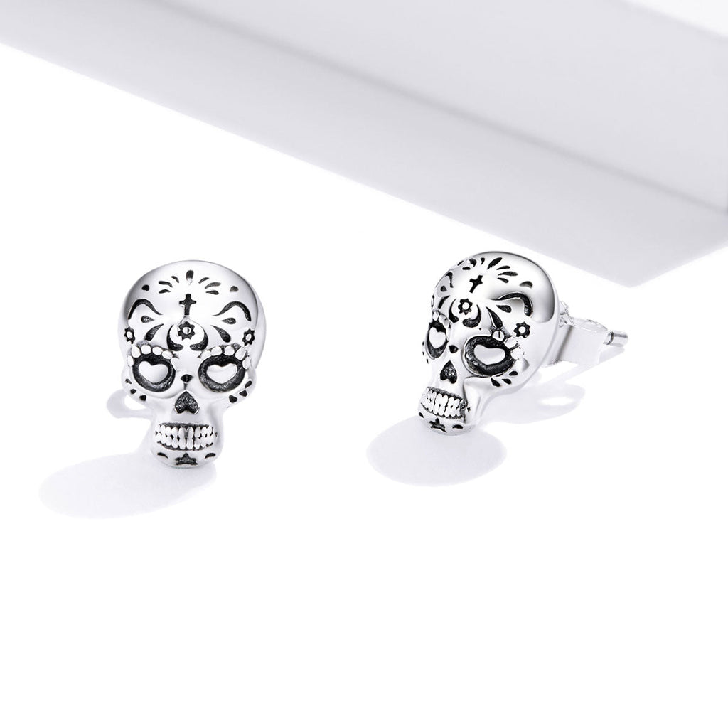 S925 Oxidized Silver Earrings Size 1*0.7cm for Women