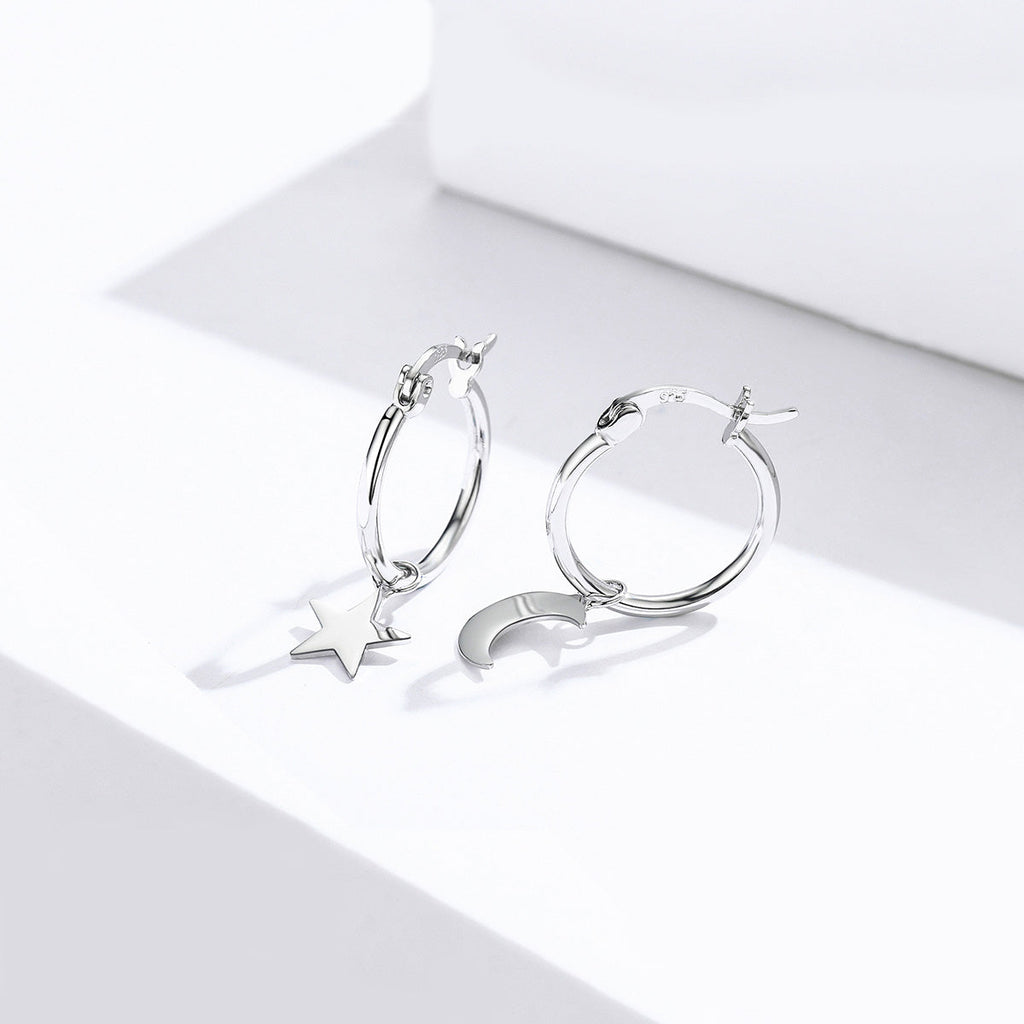 925 Sterling Silver Earrings 2.6x0.7cm for Women