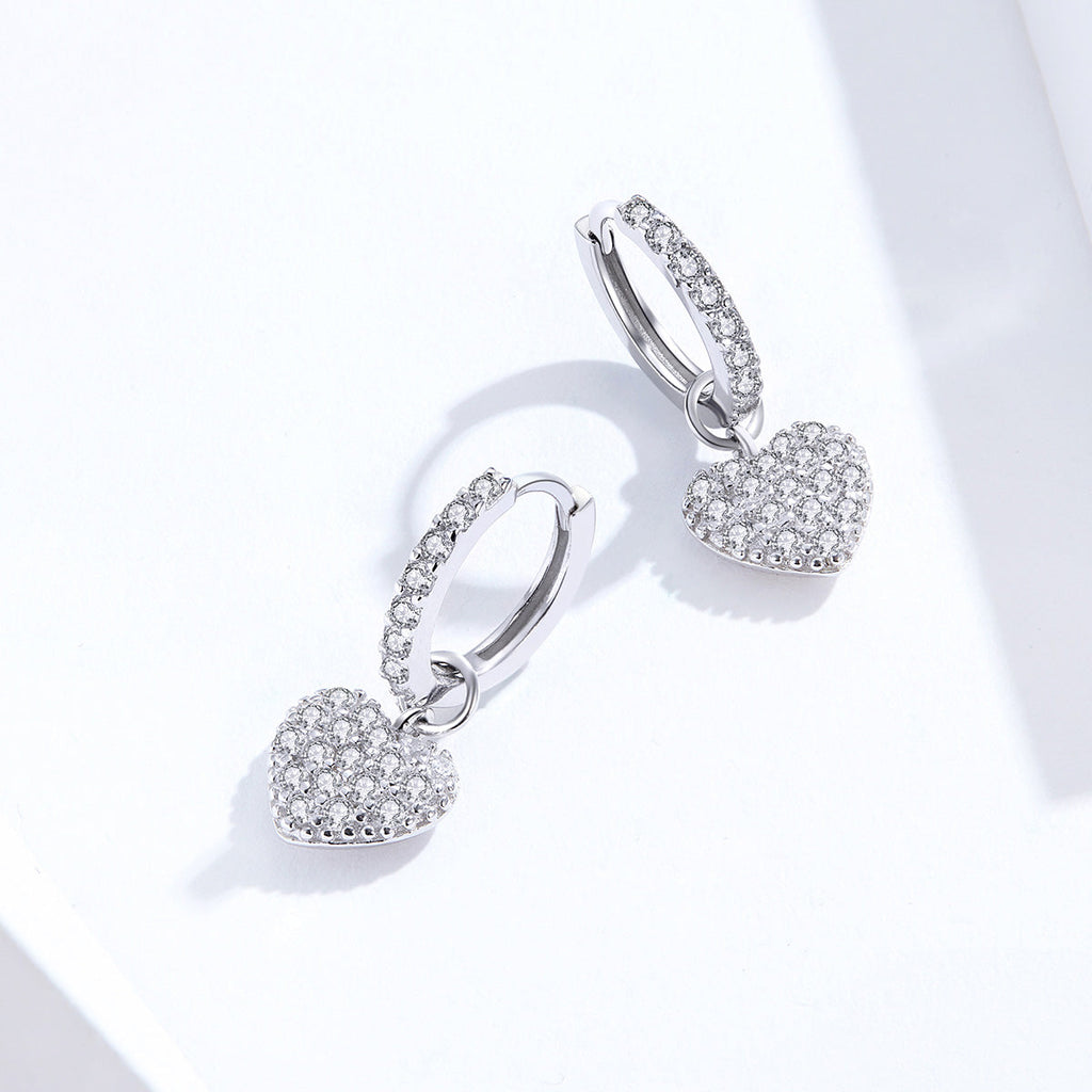 925 Sterling Silver CZ Pavé Setting Earrings for Women